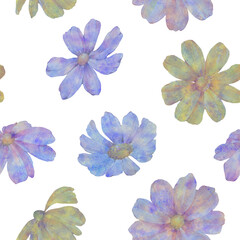 floral illustration, watercolor seamless botanical pattern, packaging, wallpaper design
