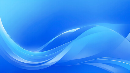 Abstract blue background with smooth waves and gradients.