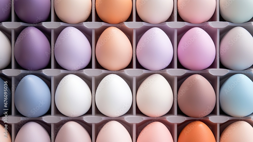Poster a bunch of eggs in a carton with one egg in the middle and the other in the back of the carton. gene