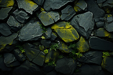 asphalt texture with a green tint. AI generative - obrazy, fototapety, plakaty