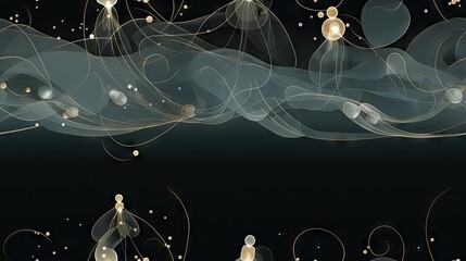  a black background with gold and white swirls and bubbles on a black background with gold and white swirls and bubbles on a black background.  generative ai