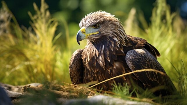 juvenile bald eagle sitting in the grass (Alaska) photography ::10 , 8k, 8k render ::3
