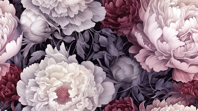 a close up of a bunch of flowers with pink and white flowers in the middle of the picture and a pink and white flower in the middle of the middle of the picture.  generative ai