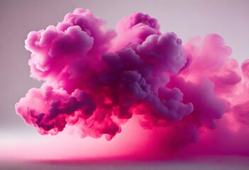 Fototapeta premium pink thick smoke on Blanck background in minimal style 
