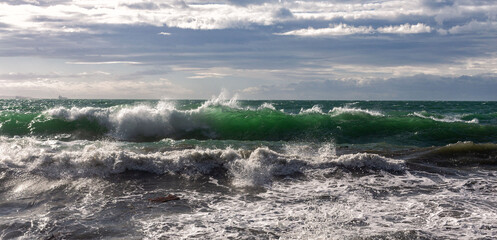 breaking wave in adriatic  sea