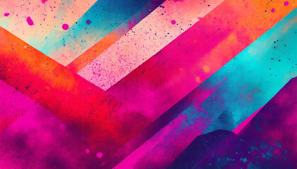 Retro grainy background pink magenta blue purple red orange abstract shapes noise texture summery...