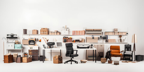 officewhite  furniture - AI