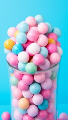 Fototapeta na wymiar Colorful round candies arranged in decorative vase, celebrating national candy day blissfully