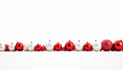 Elegant christmas ornaments and festive decorations on a clean white background   3d rendering