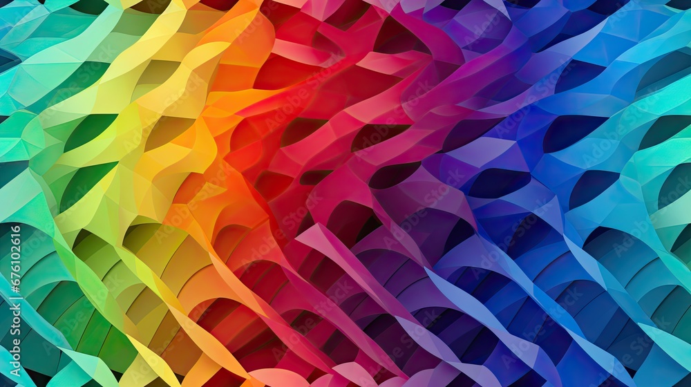 Aufkleber  a multicolored abstract background with a wavy pattern in the middle of the image and the colors of the rainbow in the middle of the image.  generative ai