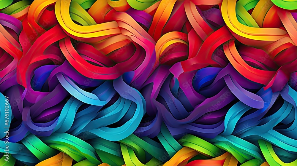 Aufkleber a multicolored background of wavy lines and curves of different sizes and colors of the rainbow colo