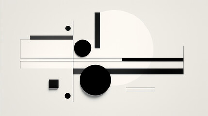 Black geometric shapes with copy space