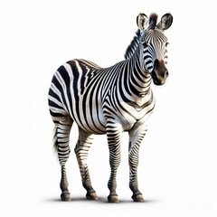 zebra standing  with isolated background. Generated AI
