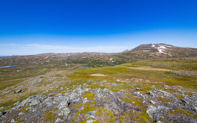 Mountain range Storulvafjället in the swedish wilderness