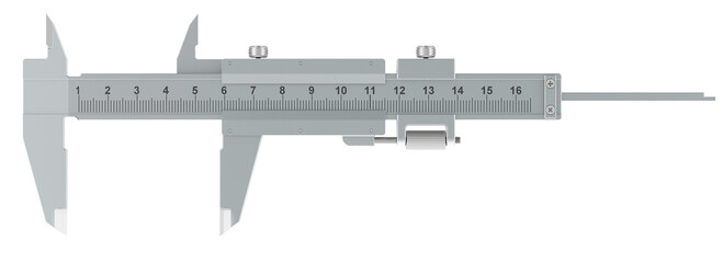 Vernier Caliper, 3D rendering isolated on  transparent background
