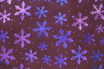 Ecological decorative paper. Christmas background with stars, snowflakes.