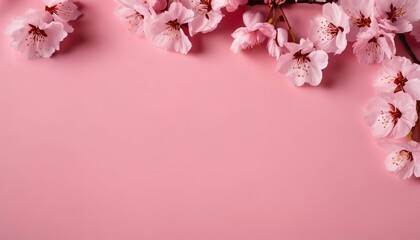 Floral banner on light pink background - Ideal for wedding, Mother’s or Women’s Day greeting card