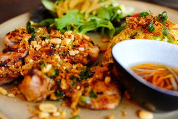 COM GA NUONG , VIETNAMESE GRILLED LEMONGRASS CHICKEN WITH RICE