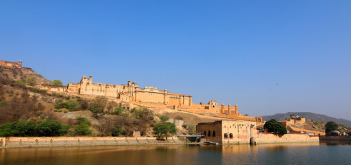 Fototapeta na wymiar Amber fort were founded by ruler Alan Singh Chanda of Chanda dynasty of Meenas