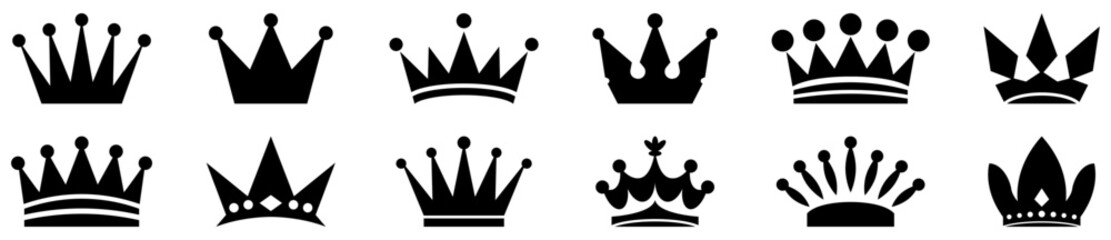 Collection of crowns - obrazy, fototapety, plakaty