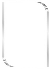 Silver metal frame isolated on white. Vector frame for text, photo, certificate, pictures, diploma