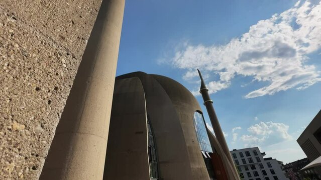 Germany, North Rhine-Westphalia, Rhineland, Cologne, Exterior of Cologne Central Mosque