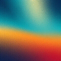 Abstract grainy color gradient background blurry blue teal red yellow orange noise texture poster banner design
