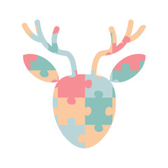 deer. animal. decor. decorations. style. style. a toy. figure. icon. puzzle. color. . vector.