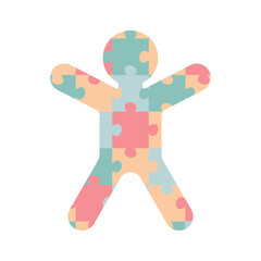a toy. christmas tree toy. dress up. decoration. gingerbread. human. icon. puzzle. color. . vector.