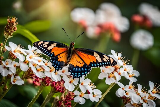 butterfly on flower generated by AI technology