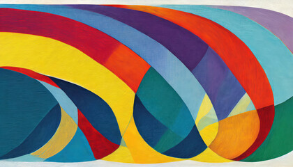 Colorful shapes with curving forms