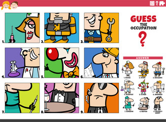 guess the occupation cartoon educational activity