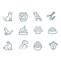  Pet,footprint line icons vector design