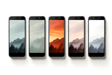 high quality vector mobile mockups, Ultra realistic smartphone, tech design, generative ai