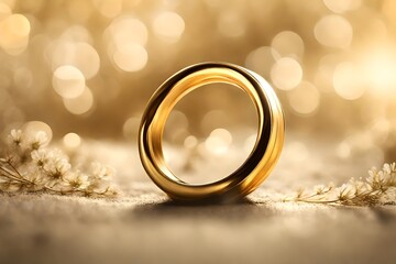 Obraz na płótnie Canvas Golden ring with shiny background 
