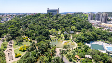 City Hall of the city of Jundiai in Sao Paulo, Brazil. Aerial view