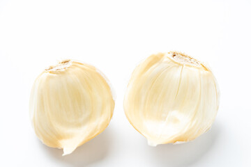 Obraz premium にんにくの小房。(白バック) 