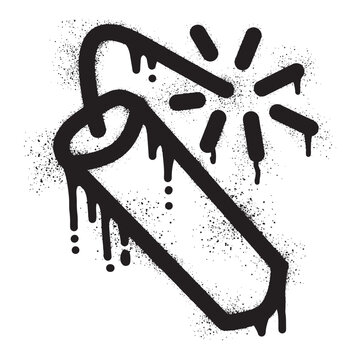 Dynamite graffiti with black spray paint