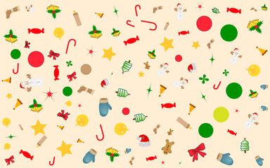 Christmas icon patter background 