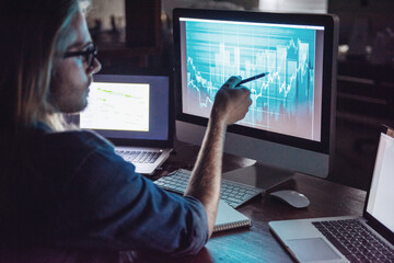 Guy working with computer