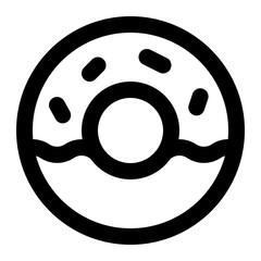 Donut icon with outline style.