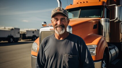 Portrait of a middle-aged truck driver