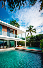 Obraz premium Beautiful tropical Maldives resort hotel and island with beach and sea