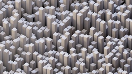 3D Futuristic cubes white background Abstract geometric grid pattern.