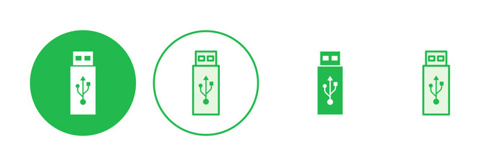 Usb icon set. Flash disk icon vector