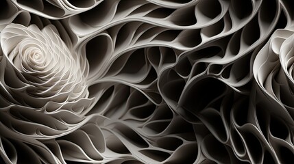 Abstract Swirls Monochromatic Intricacy and Flow