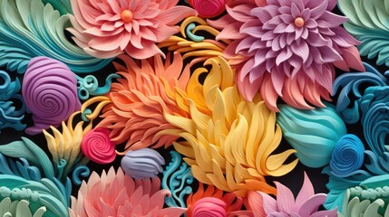 seamless abstract flower pattern