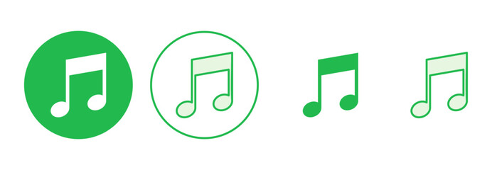 Music icon set. note music icon vector