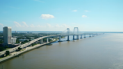 Birds Eye View of New Orleans Coastline