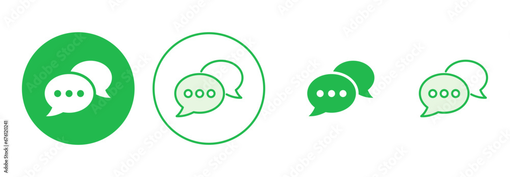 Poster chat icon set. speech bubble icon. comment icon vector. message. contact us